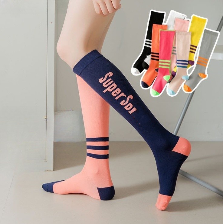 Women Compression Socks Asymmetrical Mandarin Duck Sports Fitness Calf Socks